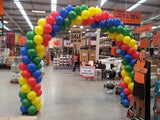 4 colours twisted balloons arch